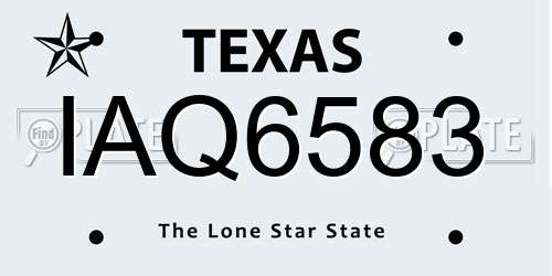 IAQ6583 Texas License Plate