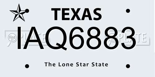 IAQ6883 Texas License Plate