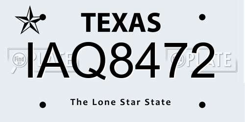 IAQ8472 Texas License Plate
