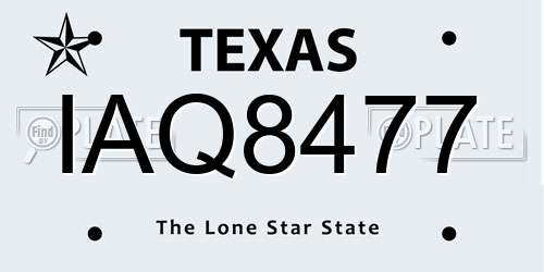 IAQ8477 Texas License Plate