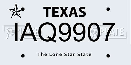 IAQ9907 Texas License Plate