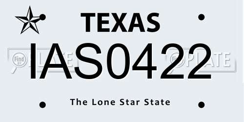 IAS0422 Texas License Plate