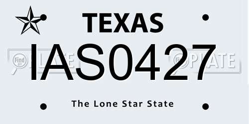 IAS0427 Texas License Plate