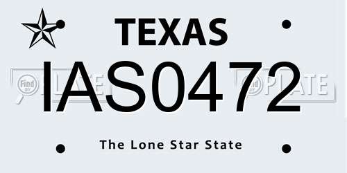 IAS0472 Texas License Plate