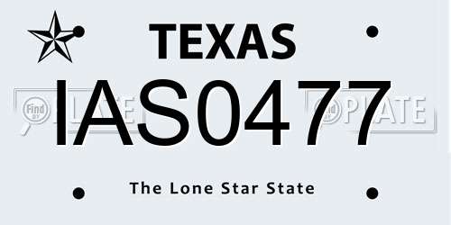IAS0477 Texas License Plate