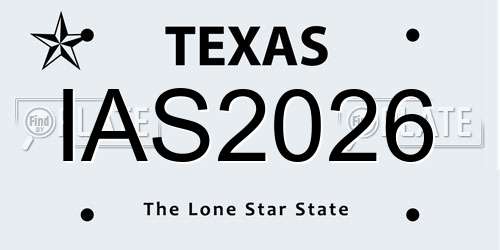 IAS2026 Texas License Plate