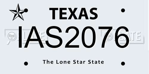 IAS2076 Texas License Plate