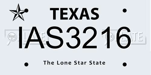 IAS3216 Texas License Plate