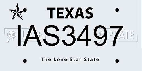 IAS3497 Texas License Plate