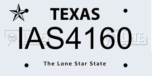 IAS4160 Texas License Plate