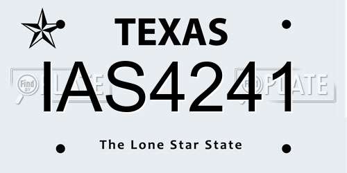IAS4241 Texas License Plate