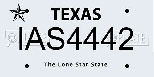 IAS4442 Texas License Plate