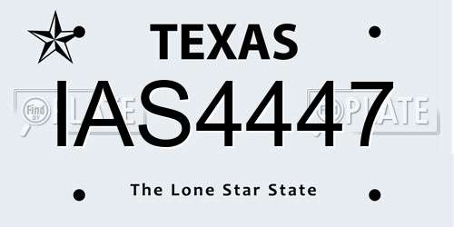 IAS4447 Texas License Plate