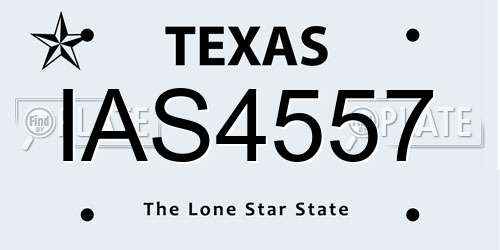IAS4557 Texas License Plate