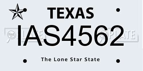 IAS4562 Texas License Plate