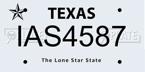 IAS4587 Texas License Plate