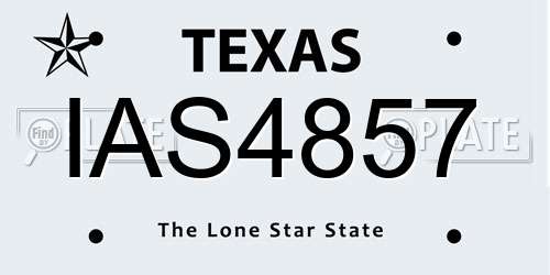 IAS4857 Texas License Plate