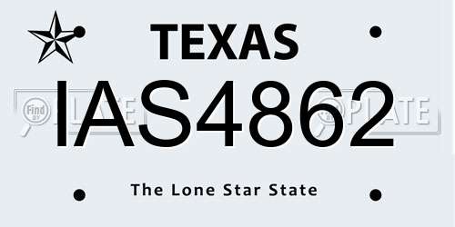 IAS4862 Texas License Plate