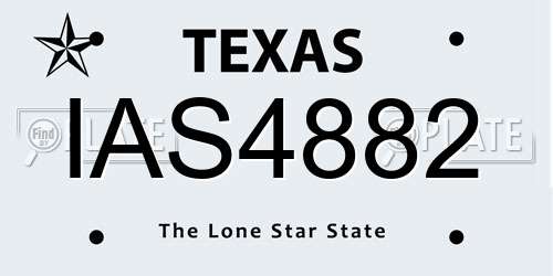 IAS4882 Texas License Plate