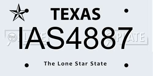 IAS4887 Texas License Plate
