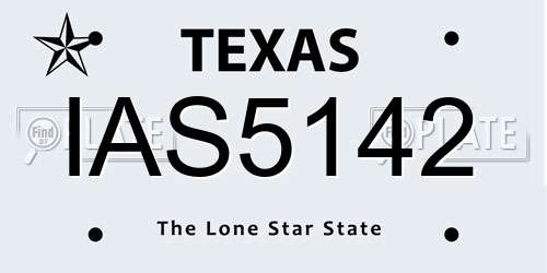 IAS5142 Texas License Plate