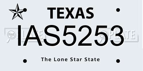 IAS5253 Texas License Plate