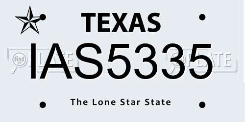IAS5335 Texas License Plate