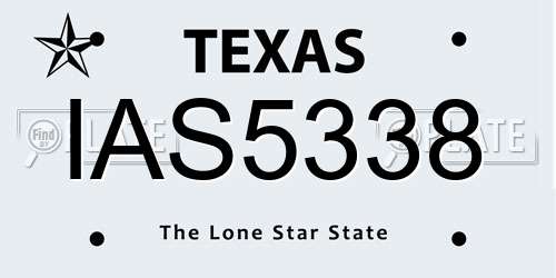 IAS5338 Texas License Plate