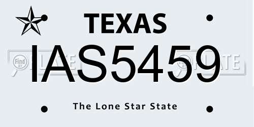 IAS5459 Texas License Plate