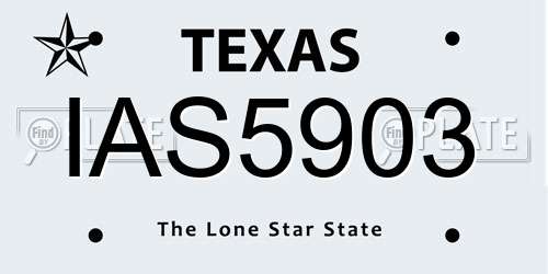 IAS5903 Texas License Plate