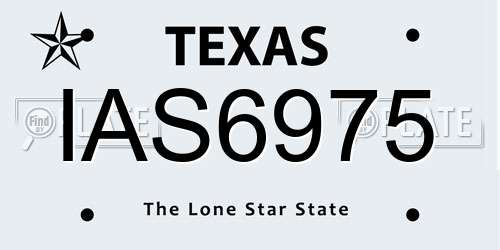 IAS6975 Texas License Plate