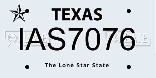 IAS7076 Texas License Plate