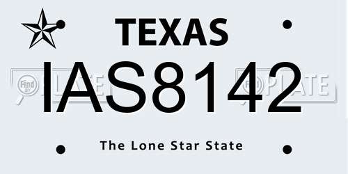 IAS8142 Texas License Plate