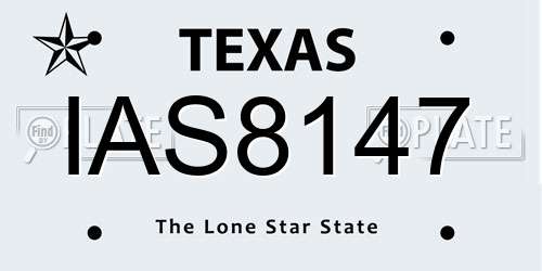 IAS8147 Texas License Plate