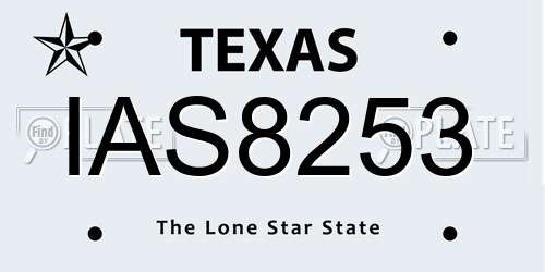 IAS8253 Texas License Plate