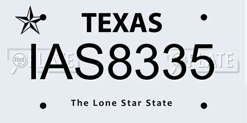 IAS8335 Texas License Plate