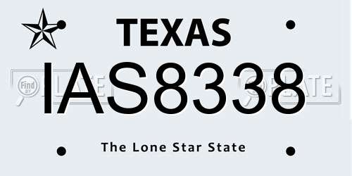 IAS8338 Texas License Plate
