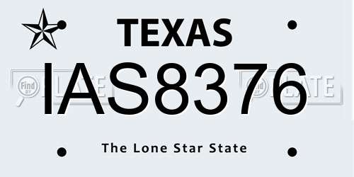 IAS8376 Texas License Plate