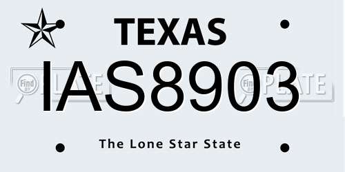 IAS8903 Texas License Plate
