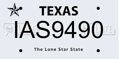 IAS9490 Texas License Plate