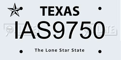 IAS9750 Texas License Plate