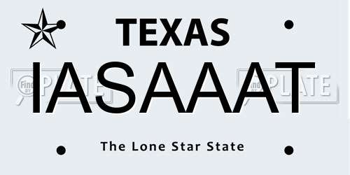 IASAAAT Texas License Plate
