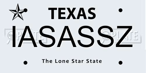 IASASSZ Texas License Plate