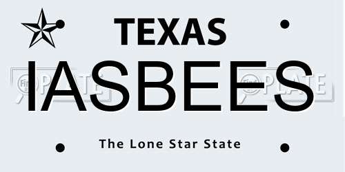 IASBEES Texas License Plate