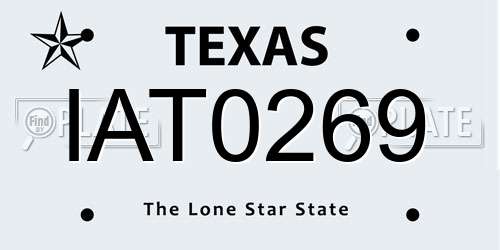 IAT0269 Texas License Plate