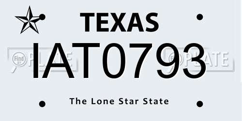 IAT0793 Texas License Plate