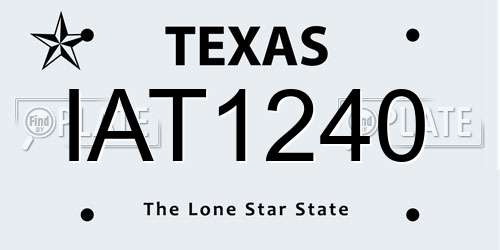 IAT1240 Texas License Plate