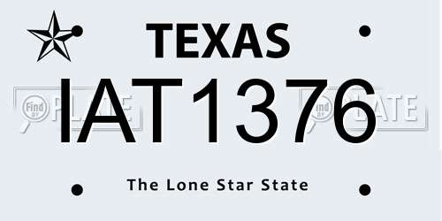 IAT1376 Texas License Plate
