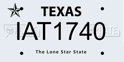 IAT1740 Texas License Plate