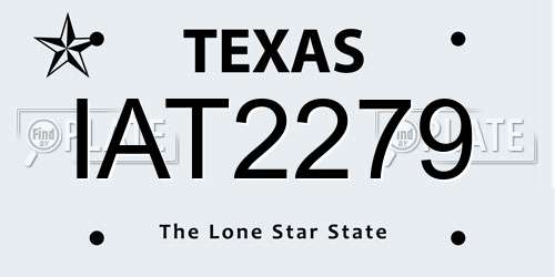 IAT2279 Texas License Plate